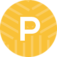 Orange circle with alphabet P